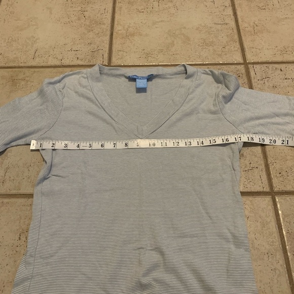 Evan-Picone Vintage Striped V-Neck Top - Size Small - Picture 2 of 5